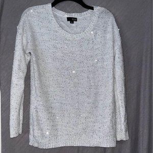 a.n.a Silver Sparkle Sweater, Medium